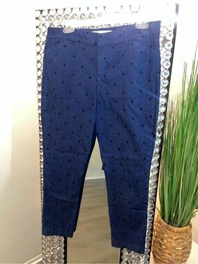 Women's Old Navy Navy/ Blk Poka Dot Pants Size 12